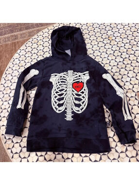 Rags to raches tie dye Skelly long sleeve hoodie